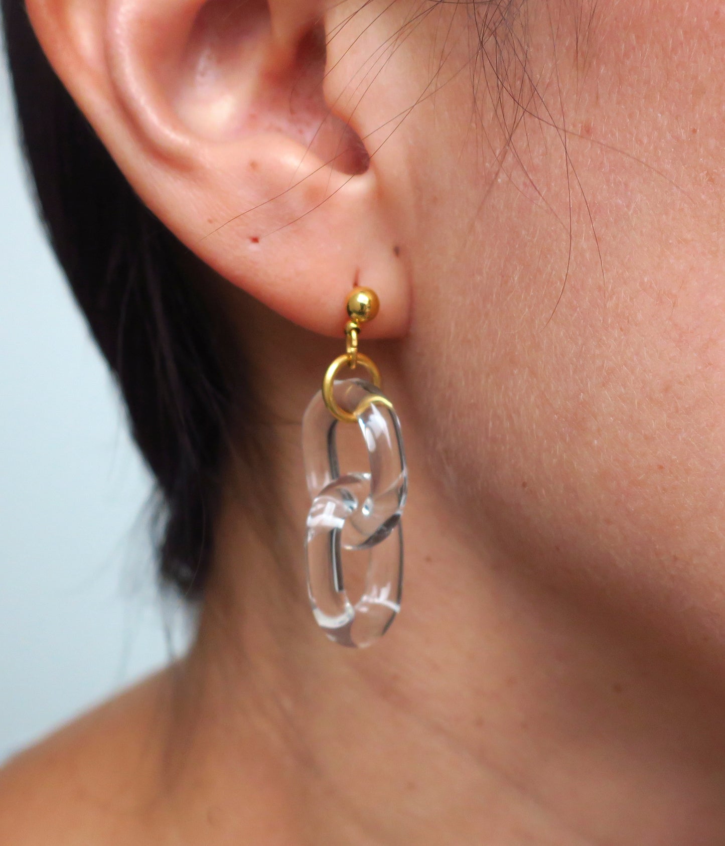 Aretes colgantes de cadena