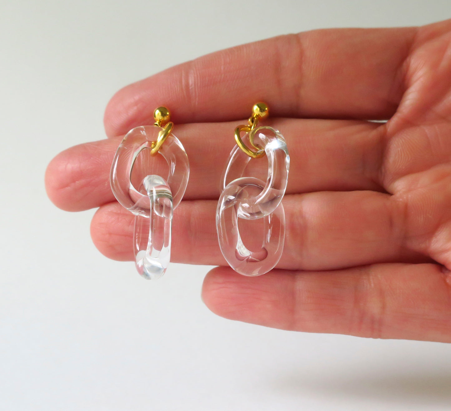 Aretes colgantes de cadena