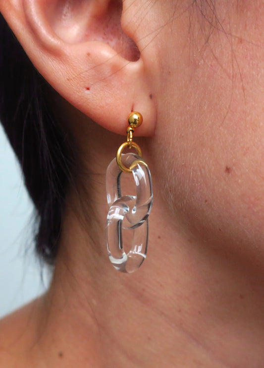 Aretes colgantes de cadena