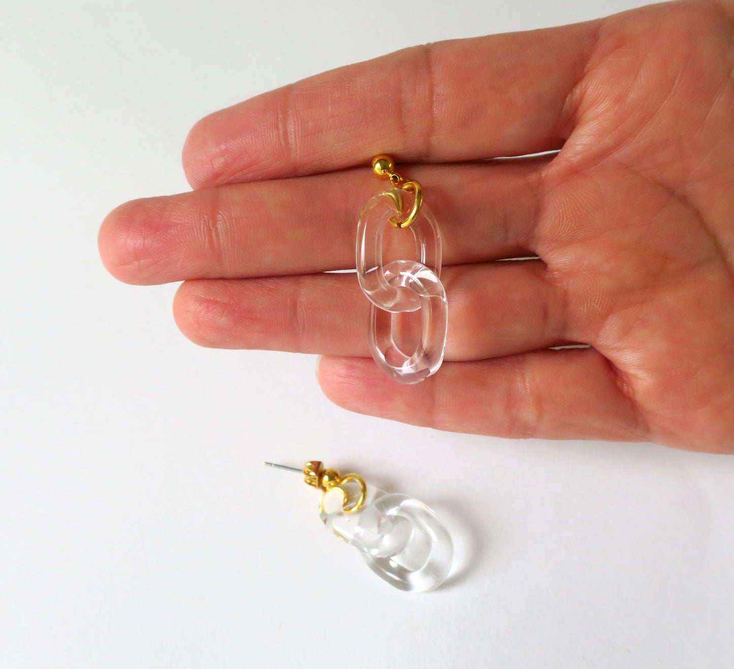 Aretes colgantes de cadena