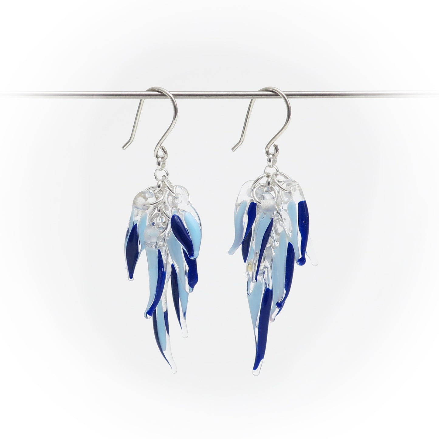 Aretes largos de cristal de Murano Nudib