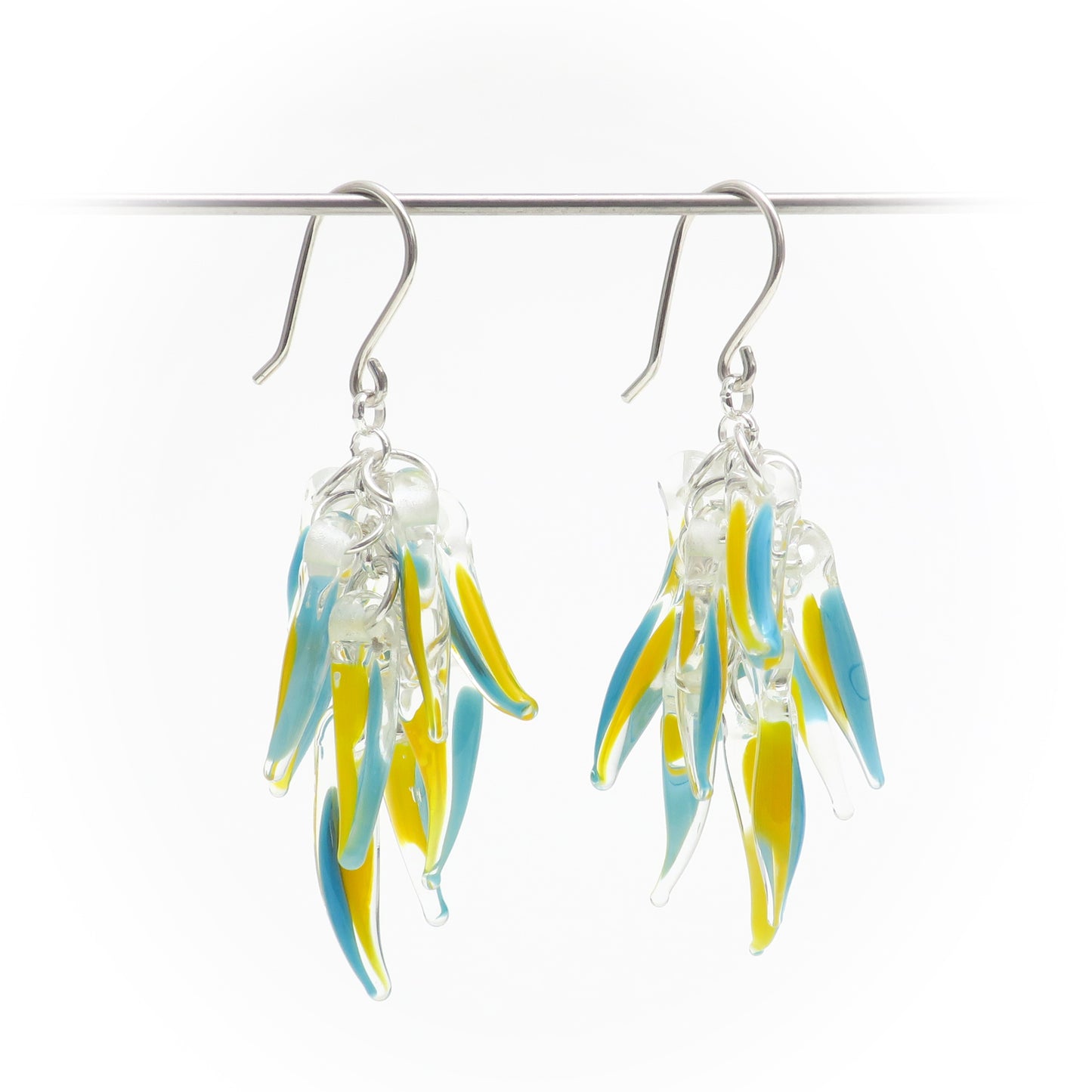Aretes largos de cristal de Murano Nudib
