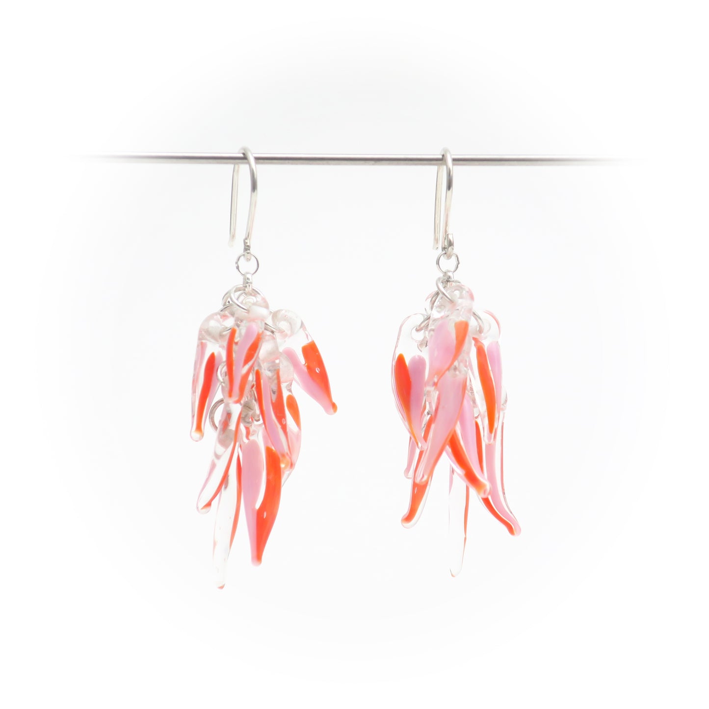 Aretes largos de cristal de Murano Nudib