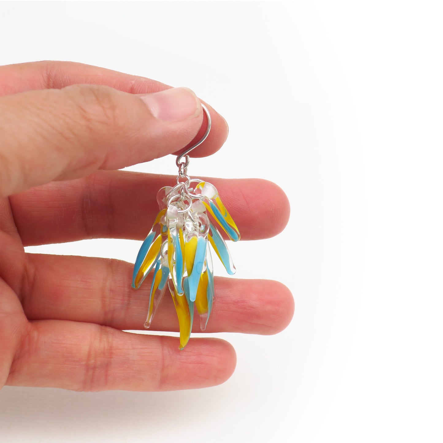 Aretes largos de cristal de Murano Nudib