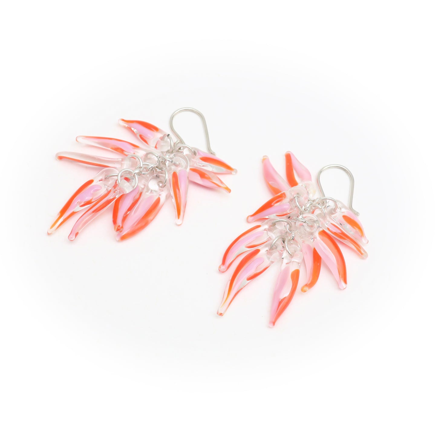 Aretes largos de cristal de Murano Nudib
