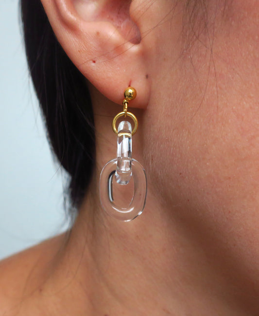 Aretes colgantes de cadena